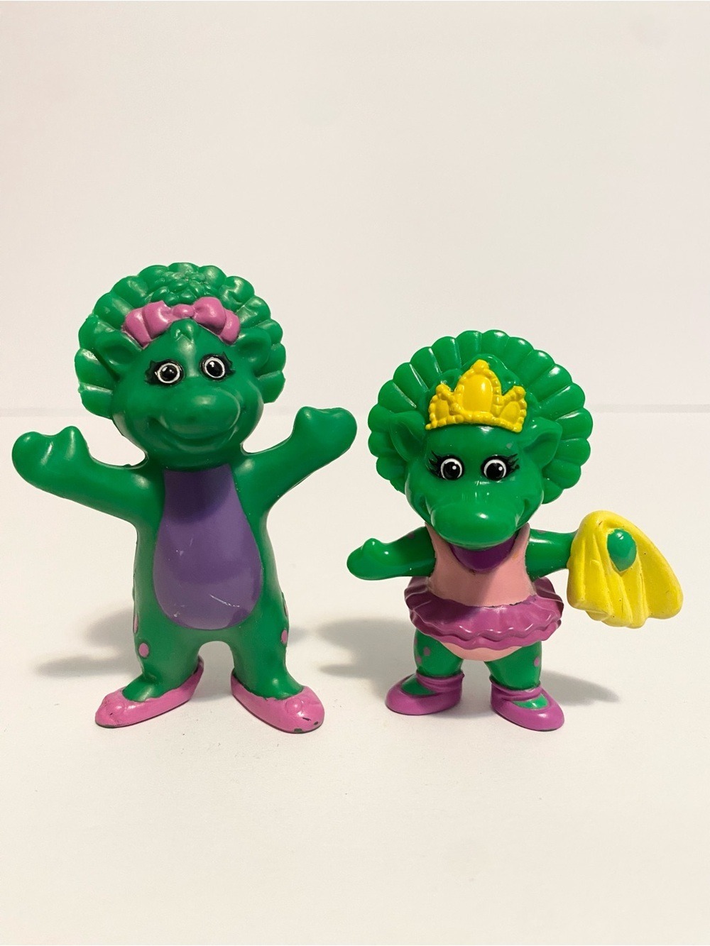 Vintage Barney Baby Bop Dinosaur Lyons Group Figure Lot Green Purple Toy Y2K 90s